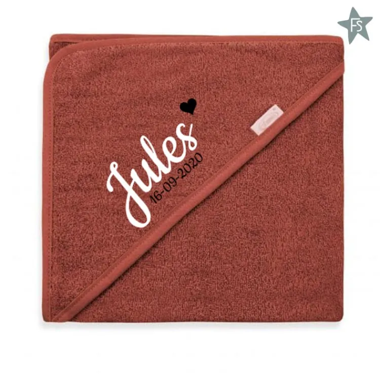 Clearance Badcape met naam en hartje | diverse kleuren Badcape (met Naam) | Kraamcadeau Meisje