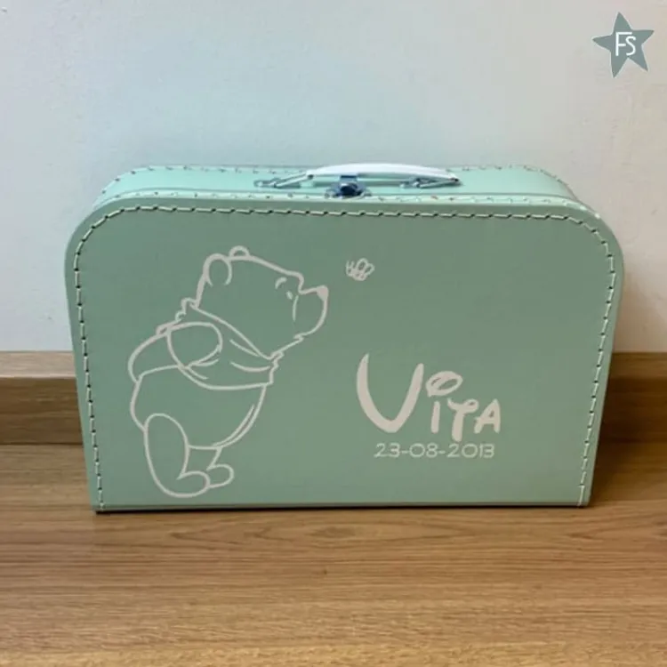 Hot geprint kinderkoffertje met naam en Winnie the Pooh Koffertje Met Naam | Kraamcadeau Meisje
