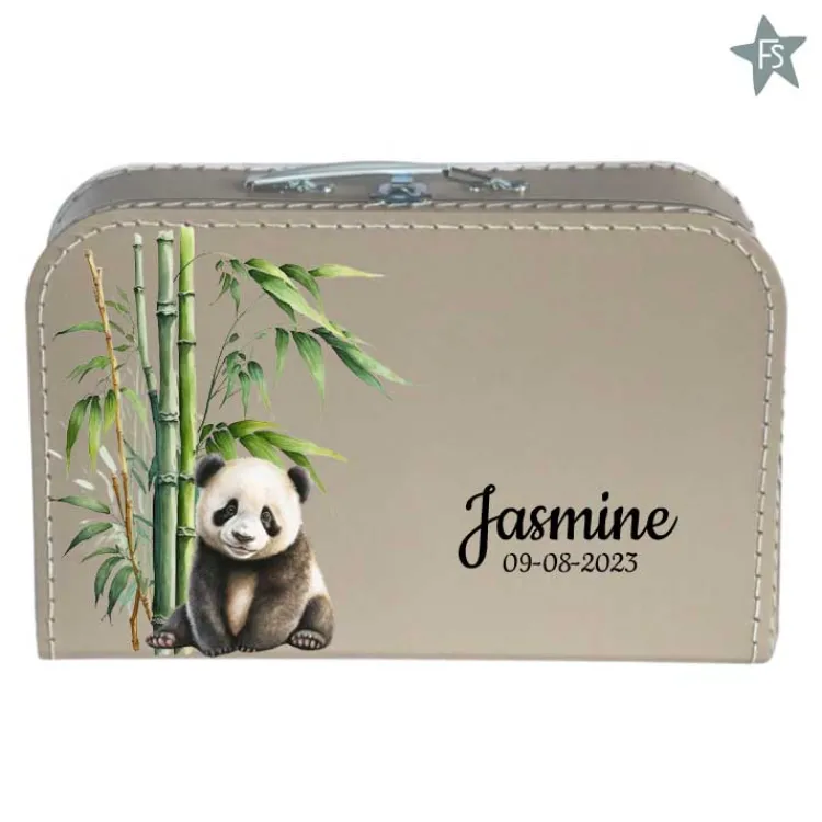 Best Geprint koffertje met naam en panda beer Koffertje Met Naam | Kraamcadeau Meisje