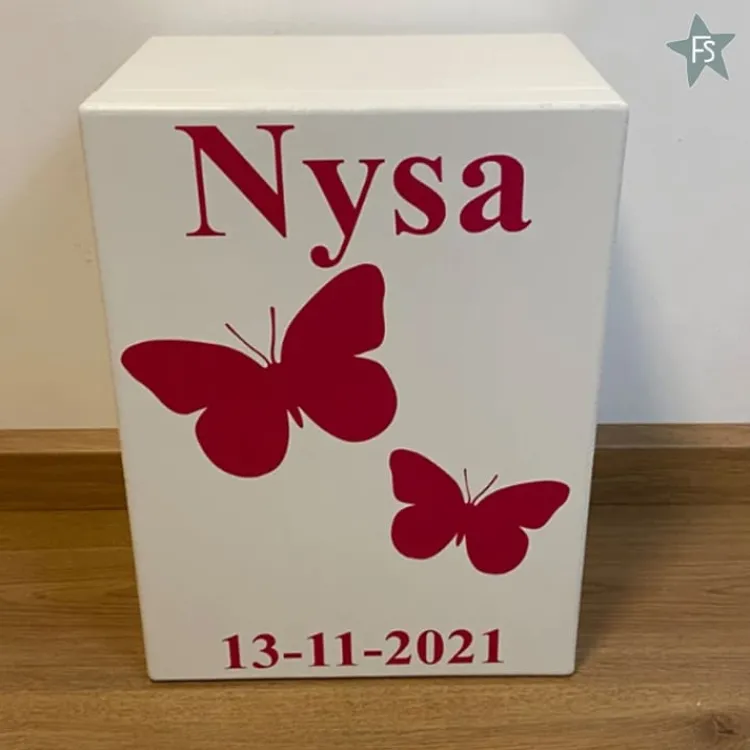 Discount Herinneringen kist met naam en vlinders Herinneringsdoos Met Naam | Kraamcadeau Meisje