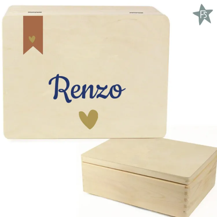 New Herinneringen kist met naam en label hartje Herinneringsdoos Met Naam | Cadeaus 10 Tot 25 Euro