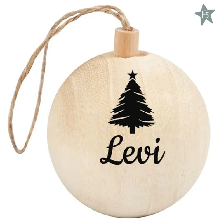Best Houten kerstbal met naam en kerstboom Kraamcadeau Meisje | Kraamcadeau Jongen
