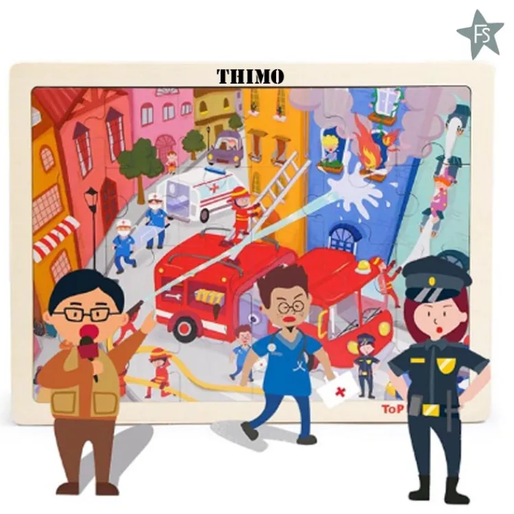 Online Houten puzzel brandweer ( met naam ) Houten Speelgoed Met Naam | Kraamcadeau Meisje