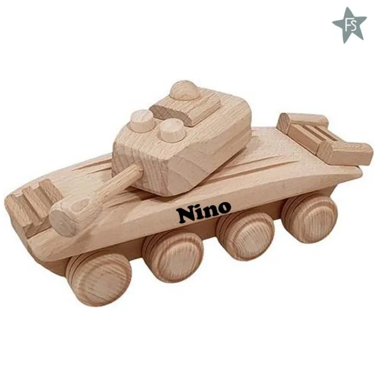 Online Houten tank ( met naam ) Houten Speelgoed Met Naam | Kraamcadeau Jongen