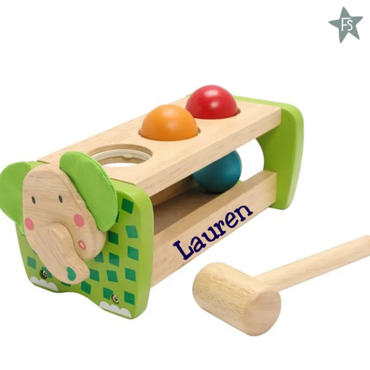 Best I'm toy Hamerbank met ballen olifant groen ( met naam ) Kraamcadeau Meisje | Kraamcadeau Jongen