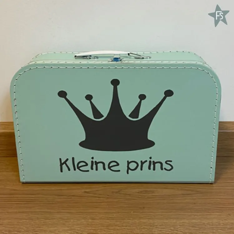 New Kinderkoffertje met naam en kroon Koffertje Met Naam | Kraamcadeau Meisje