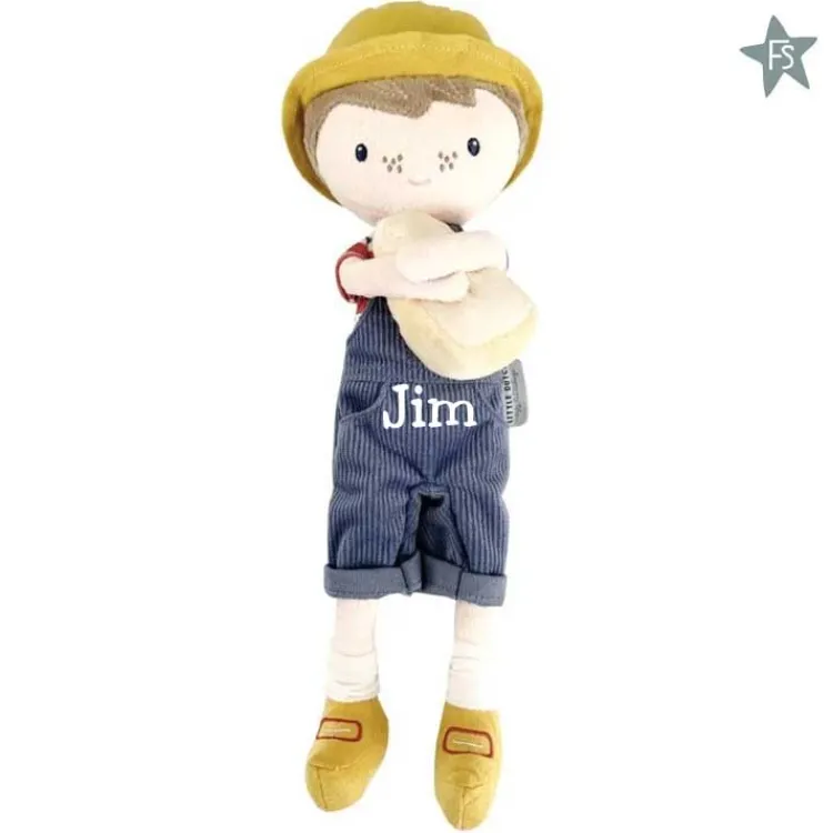 Outlet Knuffelpop Hollandse Jim 35cm ( met naam ) Little Dutch Poppen | Little Dutch Little Farm
