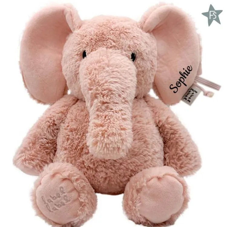 Online Elephant Elly Roze Medium Knuffel ( met naam ) Label Label | Knuffels Met Naam