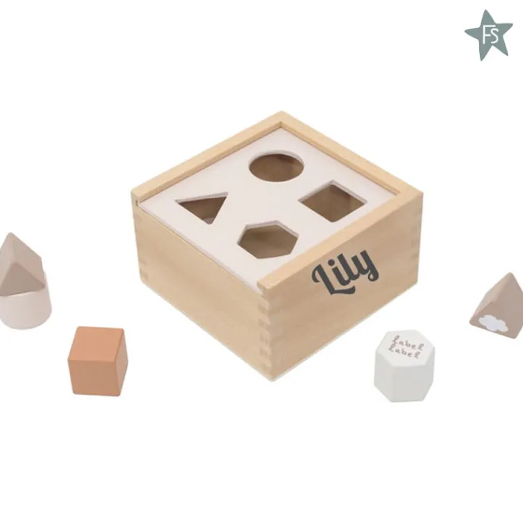 Outlet Nougat Houten Vormenstoof ( met naam / datum ) Label Label | Kraamcadeau Meisje