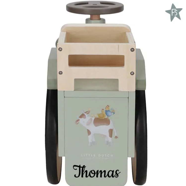 little_dutch__houten_loop_2.webp Discount - Houten looptractor - Little Farm FSC (met naam) Little Dutch Little Farm | Little Dutch Houten Speelgoed Met Naam