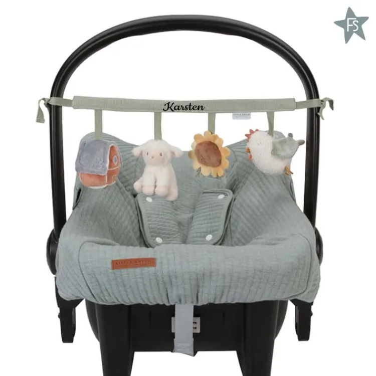Outlet Autostoelspeeltje Little Farm ( met naam ) Little Dutch Little Farm | Knuffels Met Naam