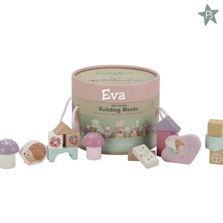 Clearance Bouwblokken - Fairy Garden FSC ( met naam / datum ) Little Dutch Fairy Garden | Little Dutch Houten Speelgoed Met Naam