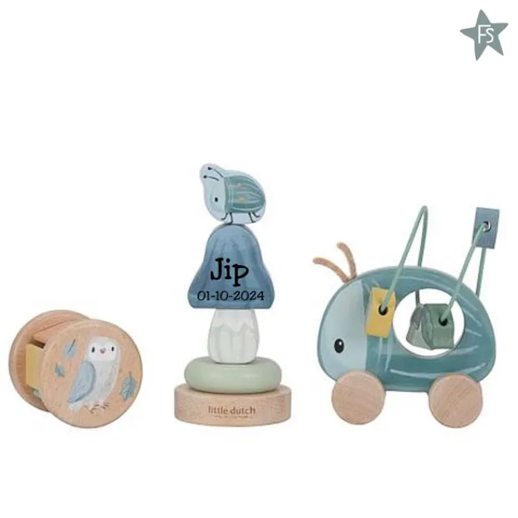 New Giftset hout - Forest Friends ( met naam Little Dutch Forest Friends Fsc | Little Dutch Houten Speelgoed Met Naam