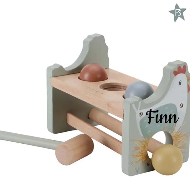 Best Hamerbankje met ballen Little Farm (met naam) Little Dutch Little Farm | Little Dutch Houten Speelgoed Met Naam