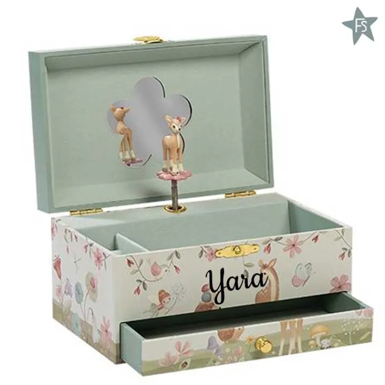Outlet Juwelendoosje met muziek - Forest Friends (met naam) Little Dutch Forest Friends Fsc | Kraamcadeau Meisje