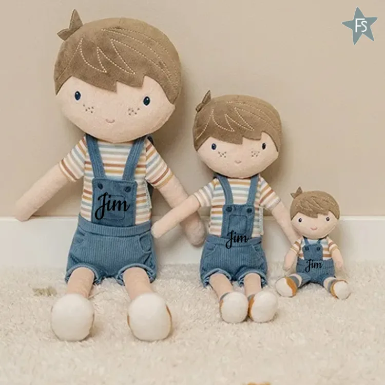 Clearance Knuffelpop Jim middel ( met naam ) Little Dutch Poppen | Kraamcadeau Meisje