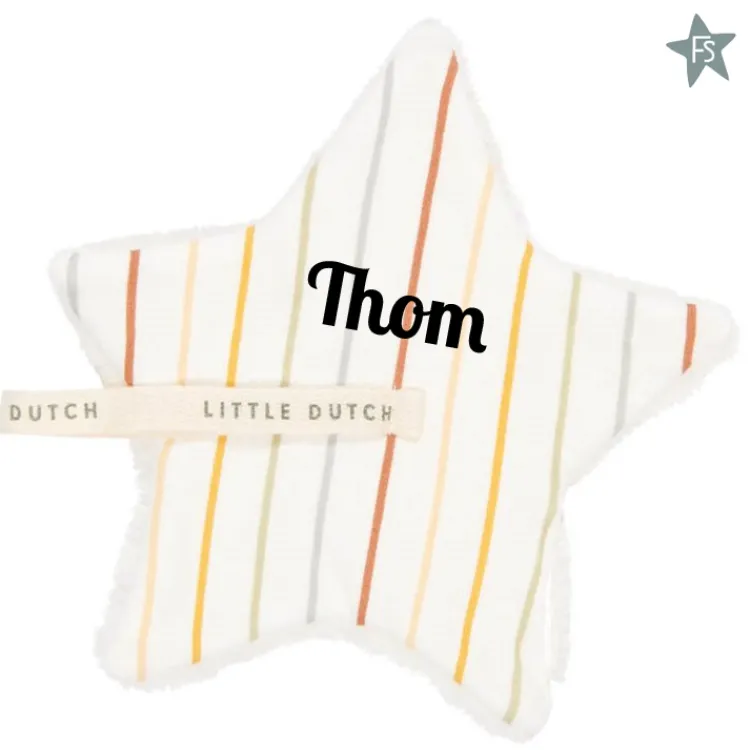 Discount Speendoekje Vintage Sunny Stripes (met naam) Little Dutch Vintage | Little Dutch Speendoekjes
