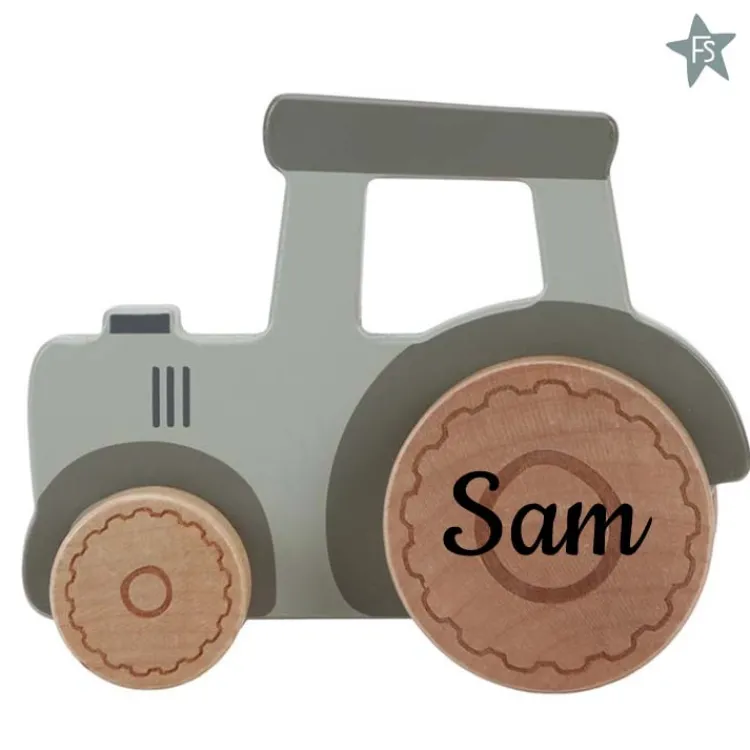 Sale Tractor Little Farm (met naam) Little Dutch Little Farm | Little Dutch Houten Speelgoed Met Naam