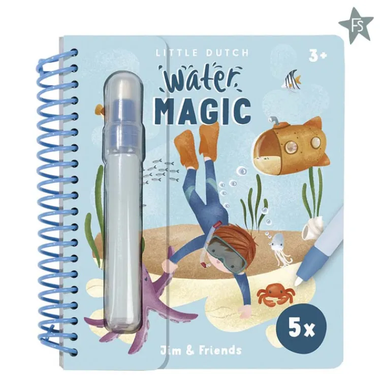 Online watertekenboek Water magic Jim& Friends Little Dutch Boekjes | Kraamcadeau Jongen