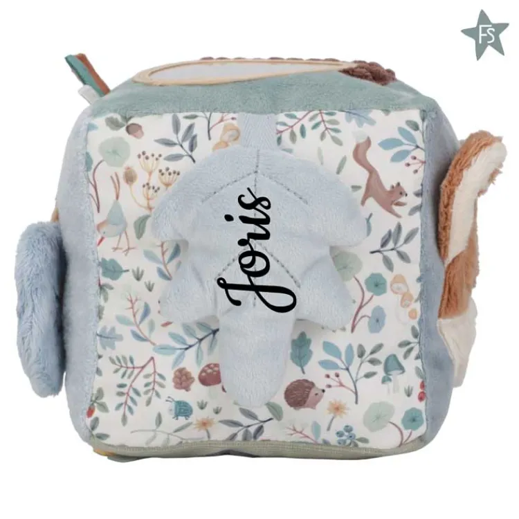 little_dutch_zachte_activ_2.webp Clearance Zachte Activiteitenkubus - Forest Friends ( met naam ) Little Dutch Forest Friends Fsc | Kraamcadeau Jongen