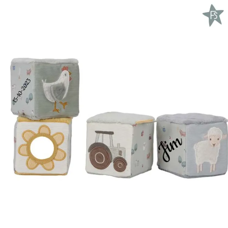Online Zachte blokken Little Farm ( met naam ) Little Dutch Little Farm | Kraamcadeau Meisje