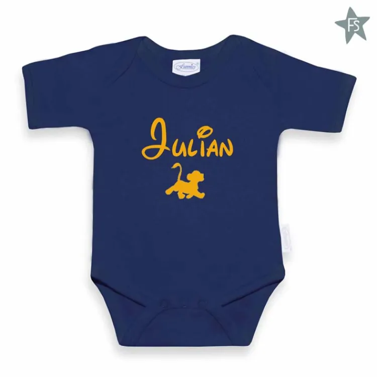 New Rompertje met naam en leeuwtje | diverse kleuren Rompertje Met Naam | Kraamcadeau Meisje