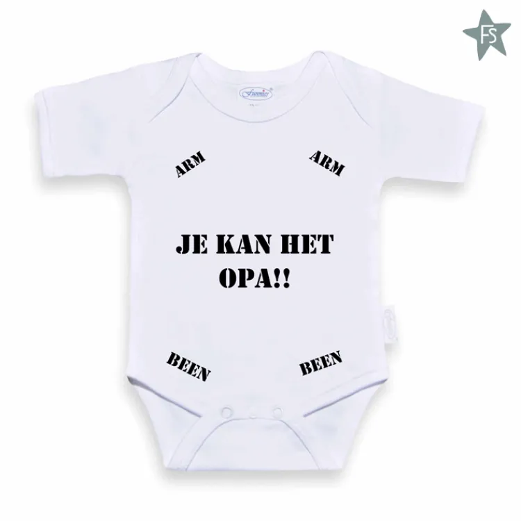 Clearance Rompertje met tekst je kan het opa!! | diverse kleuren Rompertje Met Naam | Kraamcadeau Meisje