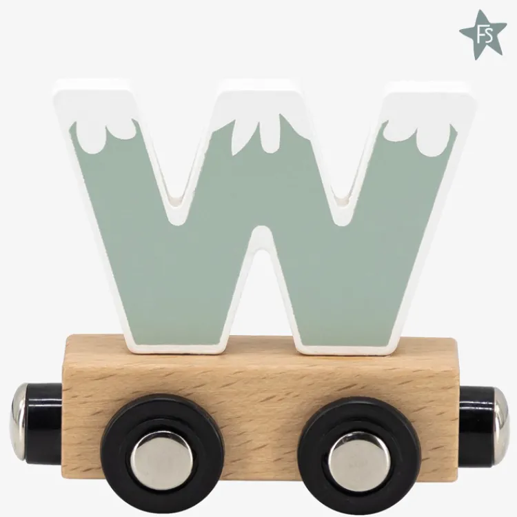 Clearance lettertrein - letter W Houten Treinen Met Naam | Houten Speelgoed Met Naam
