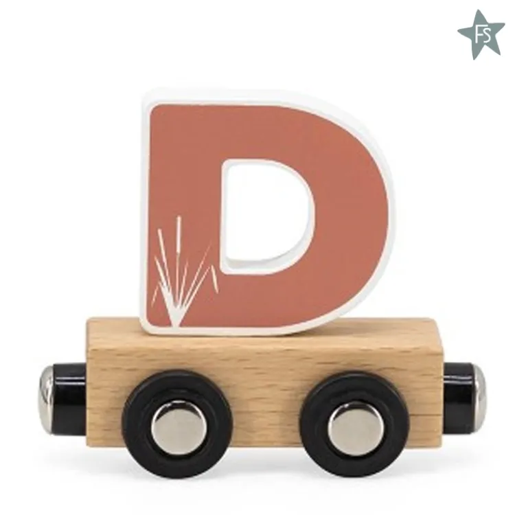 Online lettertrein - letter D Houten Treinen Met Naam | Houten Speelgoed Met Naam