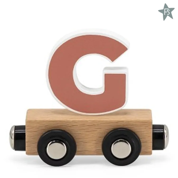Clearance lettertrein - letter G Houten Treinen Met Naam | Houten Speelgoed Met Naam