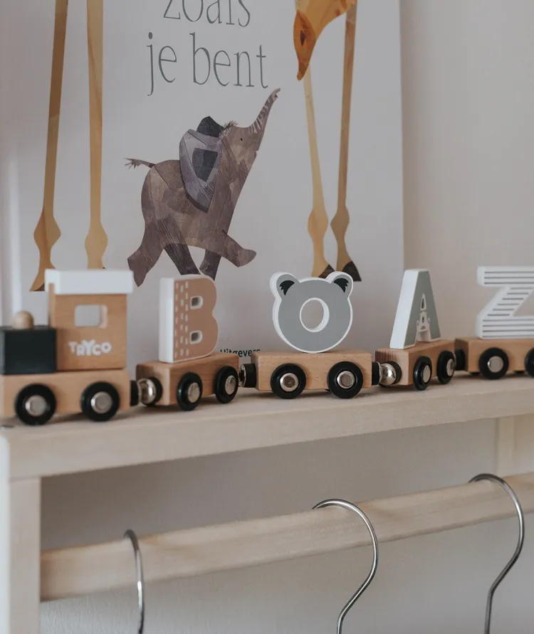 Online lettertrein - letter D Houten Treinen Met Naam | Houten Speelgoed Met Naam